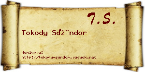 Tokody Sándor névjegykártya